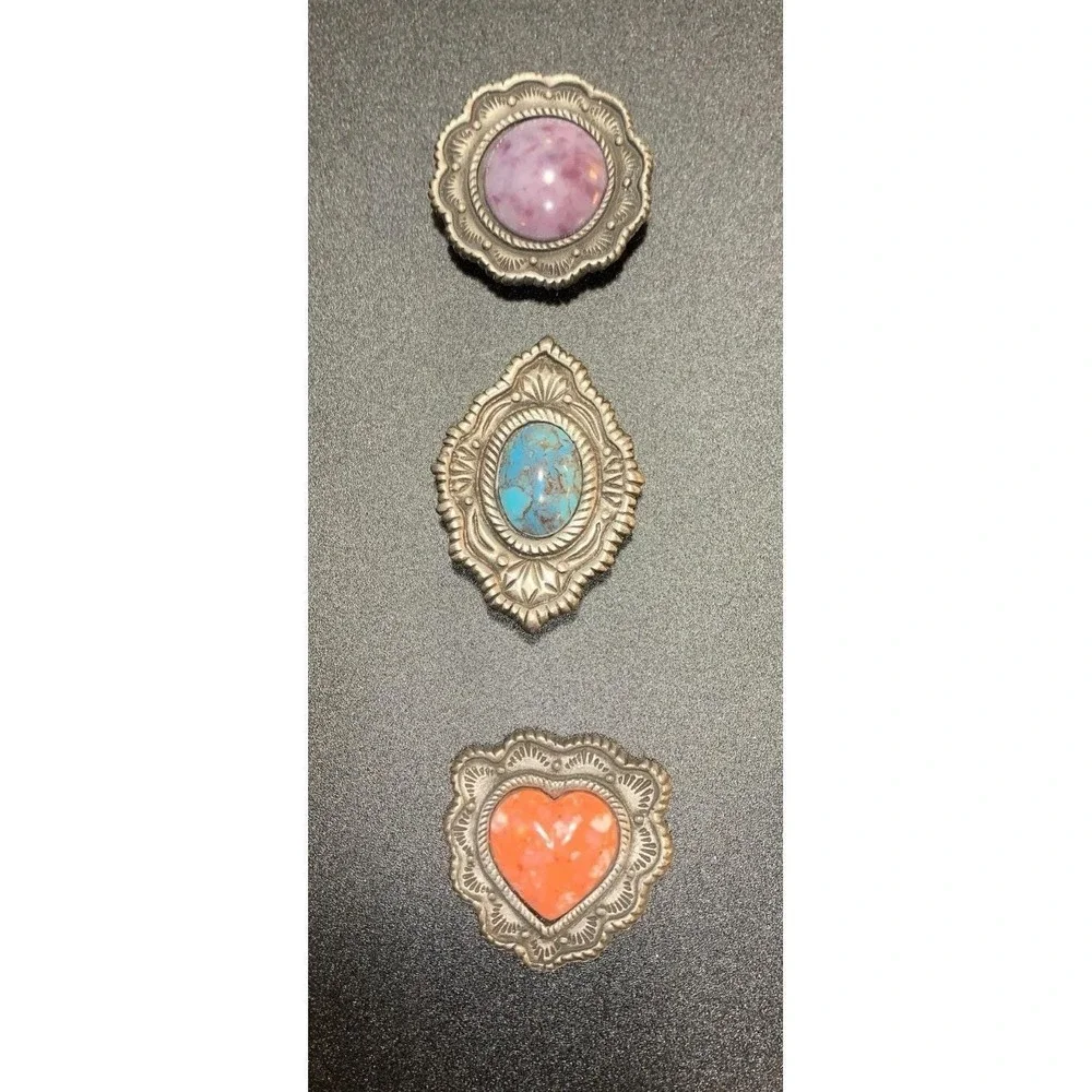 Vintage 3 NONY New York Button Covers Matte Silver Tone Beautiful Shapes Colors